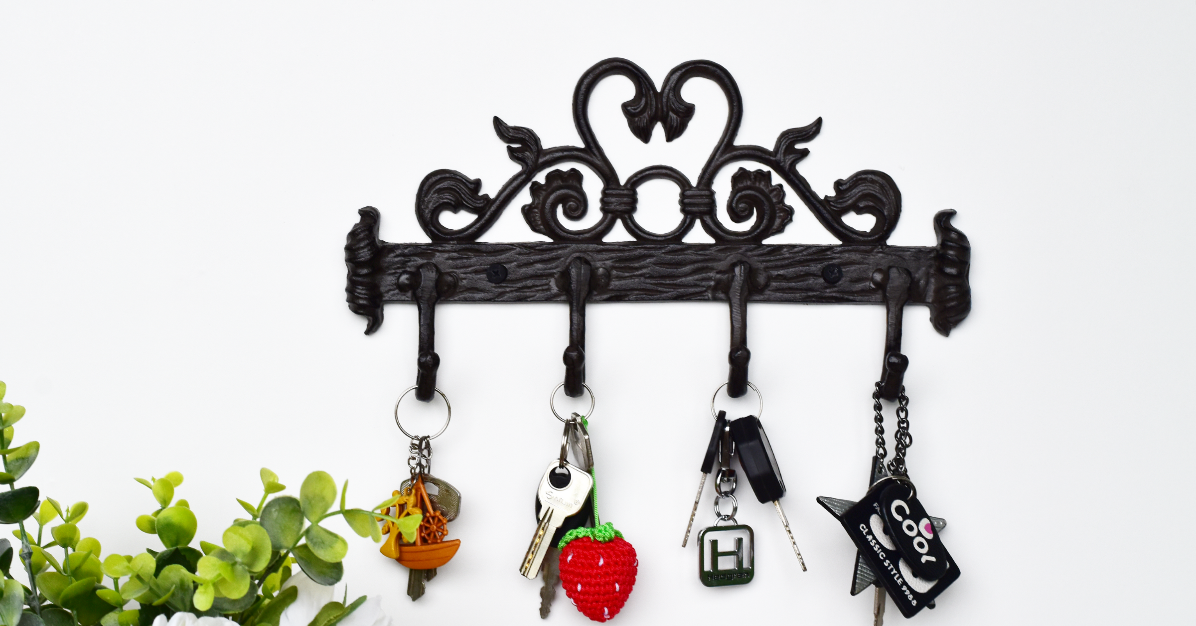 Cast Iron Key Holder for Wall Decorative Vintage Key Hangers Key